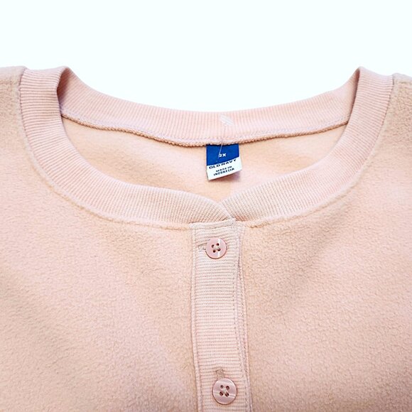 NEW Old Navy Dusty Pink Dropped Shoulder Cropped Henley Sweatshirt Size 2X - Picture 8 of 14